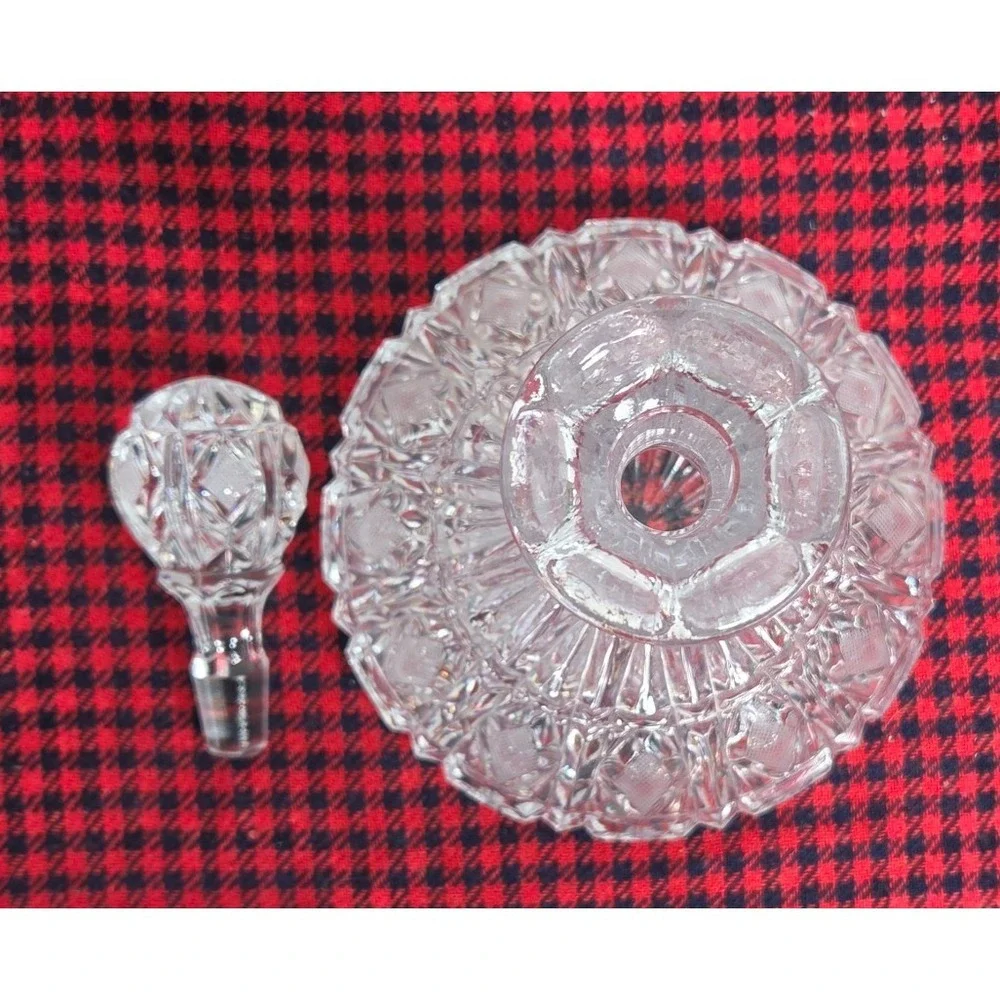 Vintage Toscany Lead Crystal Ships Decanter Hand Cut Diamond Pattern w/Stopper